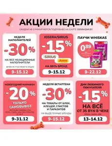 Акционная газета Zoobazar.by, действующая с 2024-12-09 по 2024-12-15.