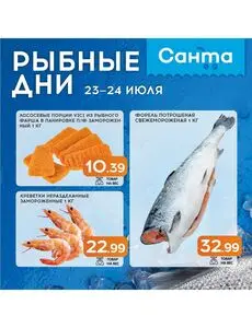 Акционная газета Санта, действующая с 2025-07-23 по 2025-07-24.