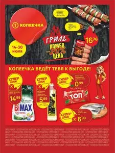 Акционная газета Копеечка, действующая с 2025-07-14 по 2025-07-30.