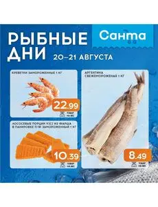 Акционная газета Санта, действующая с 2025-08-20 по 2025-08-21.