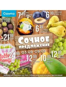Акционная газета Санта, действующая с 2025-09-03 по 2025-09-09.