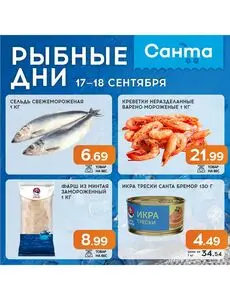 Акционная газета Санта, действующая с 2025-09-17 по 2025-09-18.