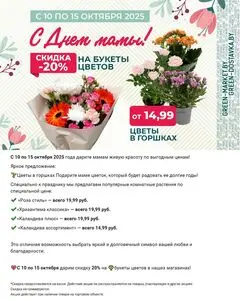 Акционная газета Green, действующая с 2025-10-10 по 2025-10-15.