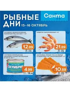 Акционная газета Санта, действующая с 2025-10-15 по 2025-10-16.