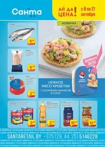 Акционная газета Санта, действующая с 2025-10-08 по 2025-10-21.