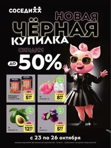 Акционная газета Соседи, действующая с 2025-10-23 по 2025-10-26.