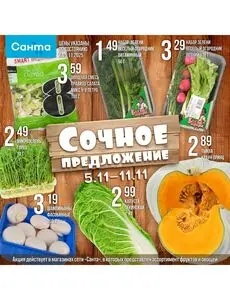 Акционная газета Санта, действующая с 2025-11-05 по 2025-11-11.