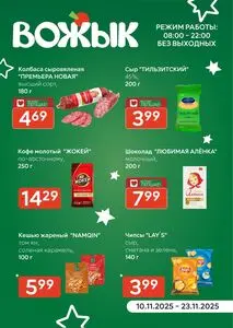 Акционная газета Вожык, действующая с 2025-11-10 по 2025-11-23.