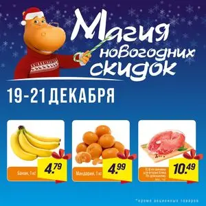 Акционная газета Гиппо, действующая с 2025-12-19 по 2025-12-21.
