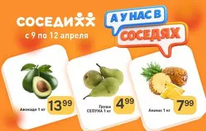 Акционная газета Соседи, действующая с 2026-04-09 по 2026-04-12.