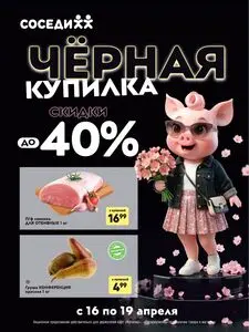Акционная газета Соседи, действующая с 2026-04-16 по 2026-04-19.