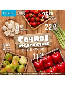 Акционная газета Санта, действующая с 2026-05-27 по 2026-06-02.