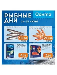 Акционная газета Санта, действующая с 2026-06-24 по 2026-06-25.