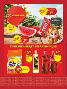 Акционная газета Копеечка, действующая с 2026-06-15 по 2026-06-28.