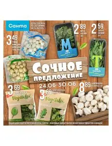 Акционная газета Санта, действующая с 2026-06-24 по 2026-06-30.