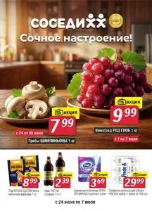 Акционная газета Соседи, действующая с 2026-06-24 по 2026-07-07.