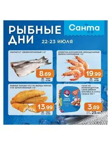 Акционная газета Санта, действующая с 2026-07-22 по 2026-07-23.