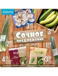 Акционная газета Санта, действующая с 2026-07-22 по 2026-07-28.