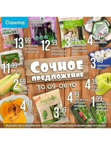Акционная газета Санта, действующая с 2026-09-30 по 2026-10-06.
