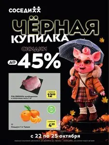 Акционная газета Соседи, действующая с 2026-10-22 по 2026-10-25.