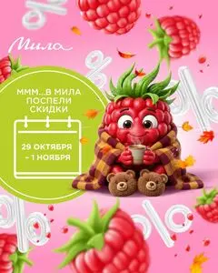 Акционная газета Мила, действующая с 2026-10-29 по 2026-11-01.